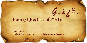 Georgijevits Áhim névjegykártya